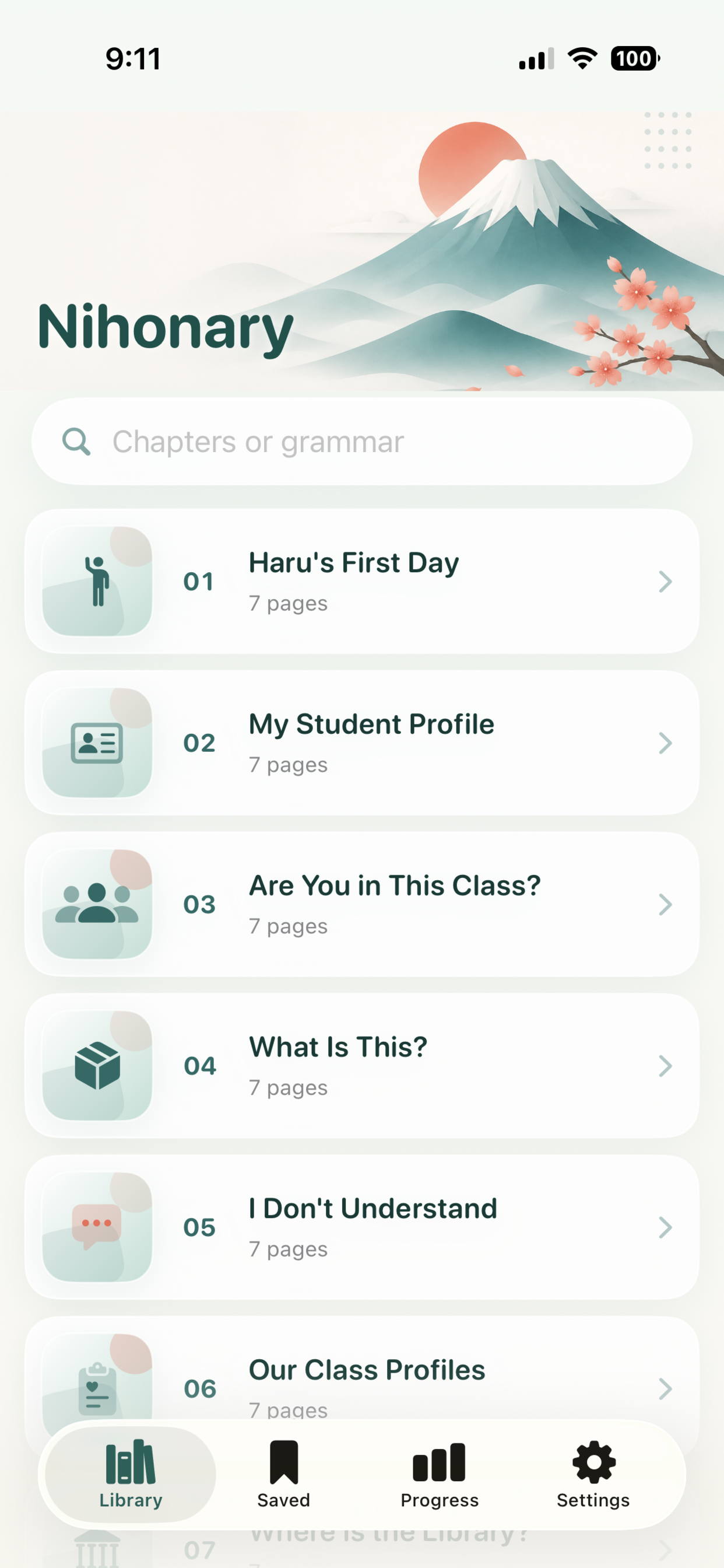 Nihonary chapter library